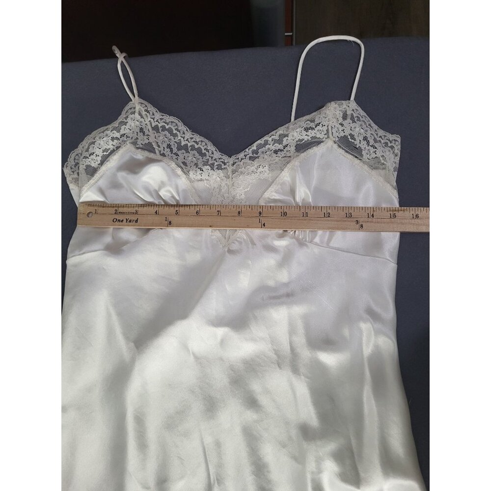 Body Chic Women's SZ 36 Slip Nightgown Lace Midi Cottage Fairy Bridal USA *FLAW - Picture 4 of 12